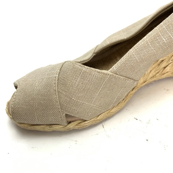 Ralph Lauren CECILIA Linen Espadrille Wedges sz 9 - Picture 7 of 16